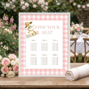 Silly Goose Pink Gingham Baby Shower Seating Chart