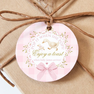 Silly Goose Pop it when she Pops Pink Whimsical Favour Tags