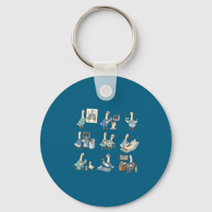 Silly goose respiratory therapist pulmonary funny keychain