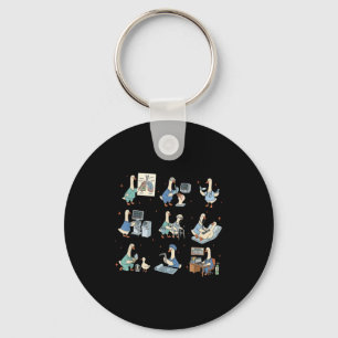 Silly goose respiratory therapist pulmonary funny keychain
