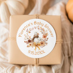 Silly Goose Rustic Bow Baby shower Thank you Classic Round Sticker<br><div class="desc">Silly Goose Rustic Bow Baby shower Thank you Classic Round Sticker
Matching items are available.</div>