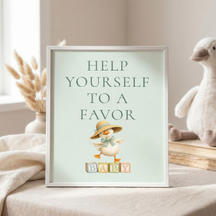 Silly Goose Sage Favour Baby Shower Sign