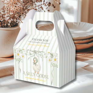 Silly Goose Sage Green Gender Neutral Baby Shower Favor Box