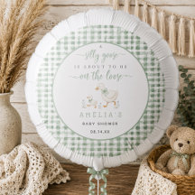 Silly Goose Sage Green Gingham Baby Shower