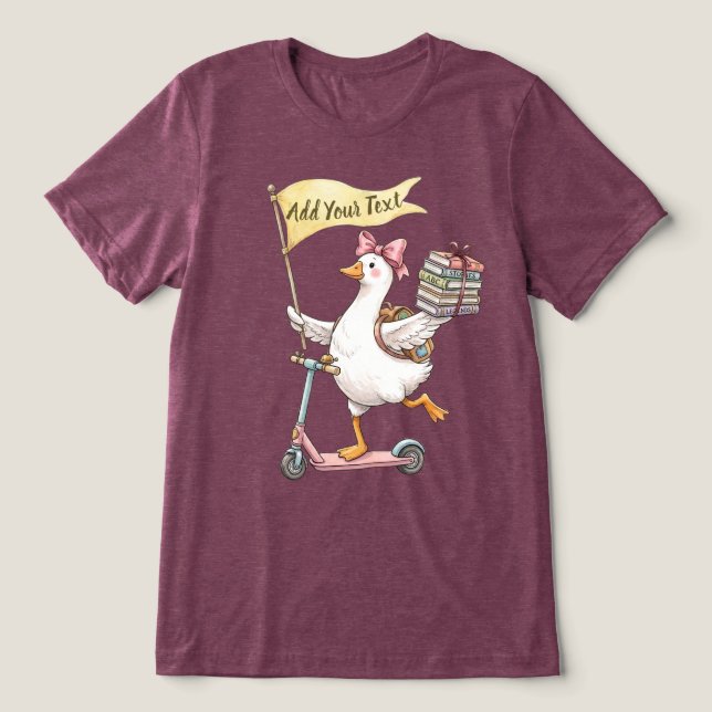  Silly Goose Scooter  Back to School Customizable  Tri-Blend Shirt (Design Front)
