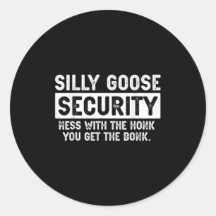 Silly Goose Security Funny Halloween Costume Classic Round Sticker