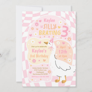 Silly Goose Silly-Brating Three Birthday Party Invitation