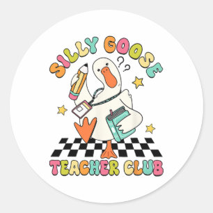 Silly Goose Teacher Club Back To School Elementary Classic Round Sticker