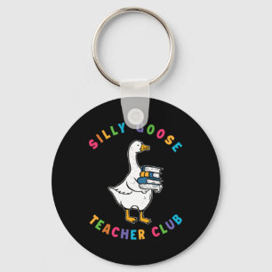 Silly Goose Teacher Club Colourful Print Goose Bac Keychain