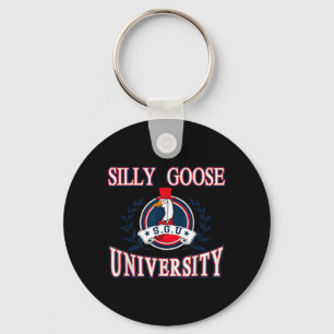 Silly Goose University Funny Meme Keychain