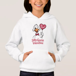 Silly Goose Valentine Be Mine Heart Kids Hoodie