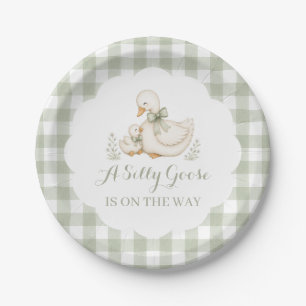 Silly Goose Vintage Daisy Baby Shower Paper Plate