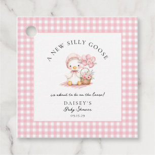 Silly Goose Watercolor Girl Baby Shower  Favour Tags