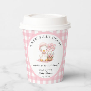 Silly Goose Watercolor Girl Baby Shower Paper Cups