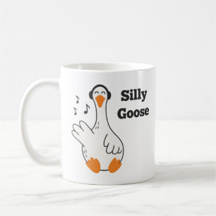 Silly Goose Wearing Headphones – Cute Funny Goose Coffee Mug
