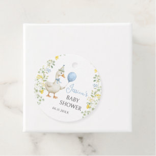 Silly Goose Wildflower Baby Boy Shower Thank You Favour Tags