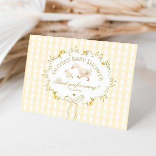 Silly Goose Wildflower Gingham Baby Shower Thank You Card