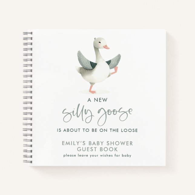 Silly Goose Wishes for Baby Shower Guest Book (Front)