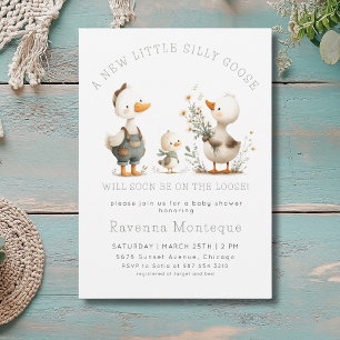 Silly Goose Woodland Goose Family Baby Shower  Invitation