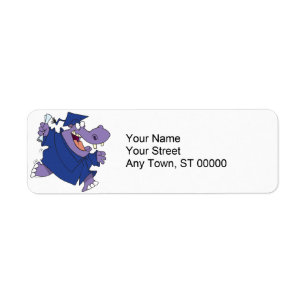 silly graduate graduation hippo cartoon