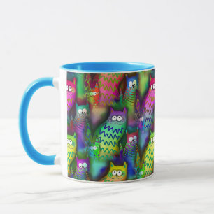Silly Graphic Art Cats Colourful Gift Coffee Mug