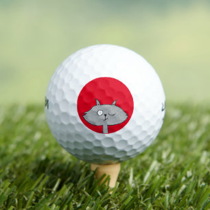 Silly Grey Cat Golf Balls