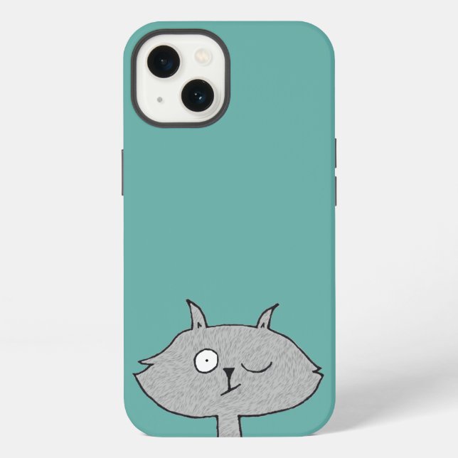 Silly Grey Cat iPhone Case (Back)