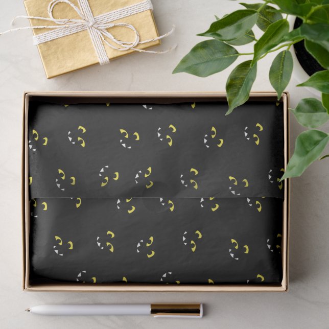 Silly Halloween monster face - black Tissue Paper (Gift)
