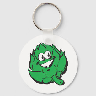 silly happy artichoke keychain