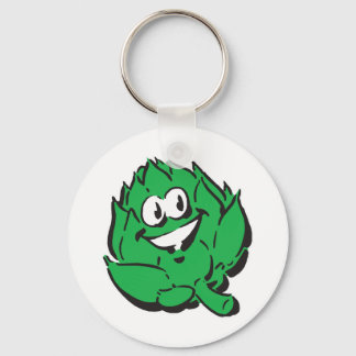 silly happy artichoke keychain