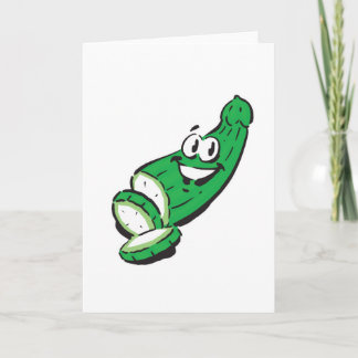 silly happy cucumber card