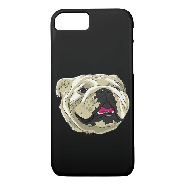Silly Happy English British Bulldog Premium Gift Case-Mate iPhone Case (Back)