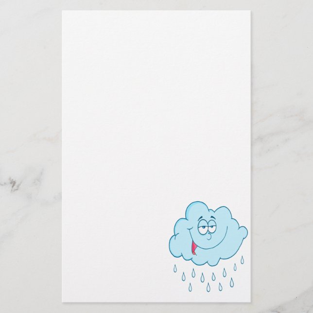 silly happy rain cloud cartoon stationery (Front)