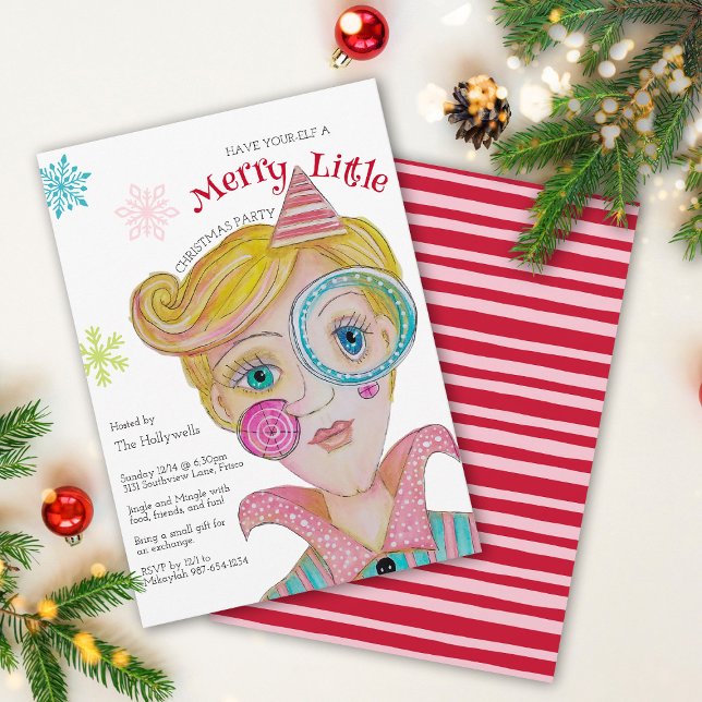 Silly Have Your Elf a Merry Little Christmas Party Invitation (Creator Uploaded)