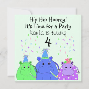Silly Hippo Party Invitation