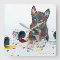 Silly Husky Puppy got into Paint Buckets