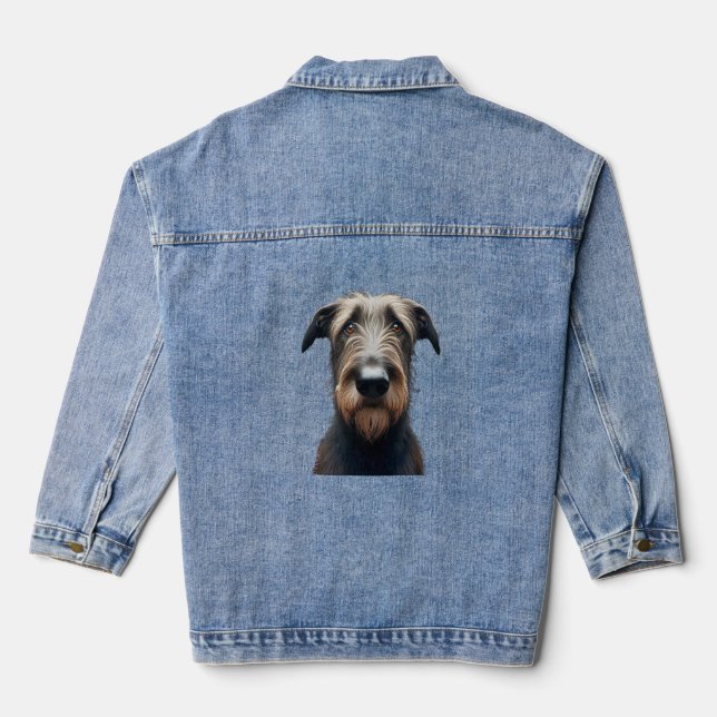 Silly Irish Wolfhound  Denim Jacket (Back)