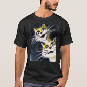 Silly kittens two white cats   T-Shirt