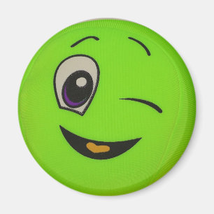 Silly Lime Green Face Magnet