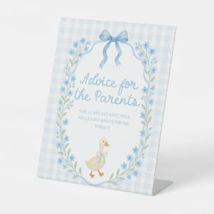 Silly Little Goose Baby Shower Advice for Parents Pedestal Sign