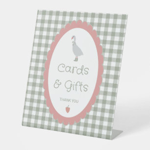 Silly Little Goose Baby Shower Cards and Gifts Pedestal Sign
