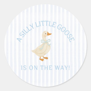 Silly Little Goose Baby Shower  Classic Round Sticker