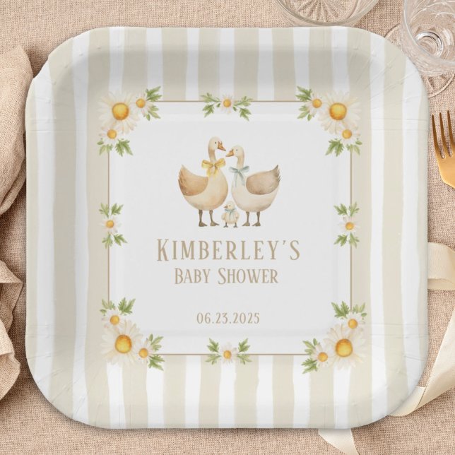 Silly Little Goose Gender Neutral Baby Shower Paper Plate (Creator Uploaded)