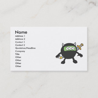 silly little ninja monster business card