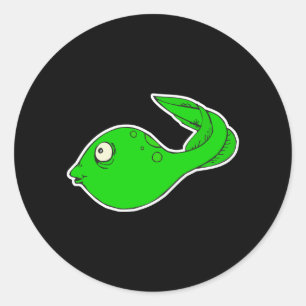 silly little tadpole classic round sticker