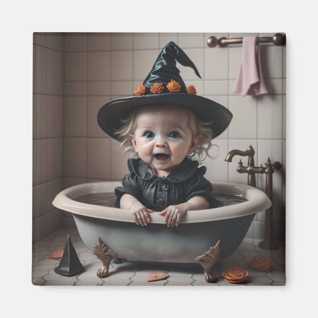 Silly Little Witch getting Clean Magnet (Front)
