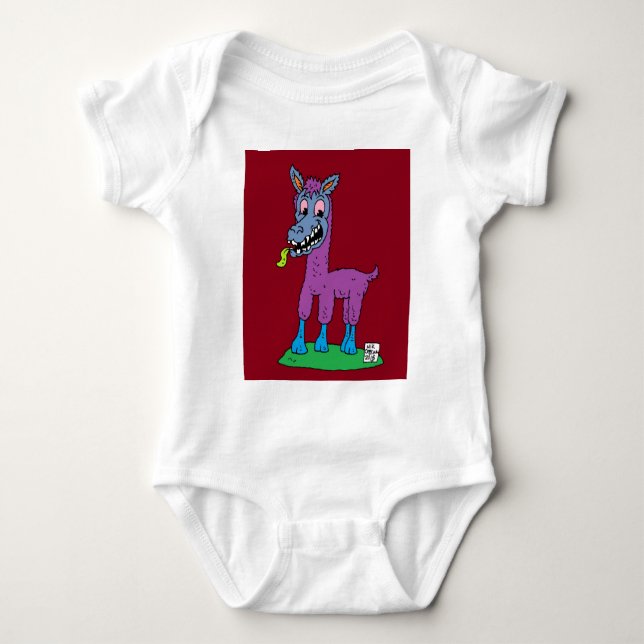 Silly llama Monster Baby Bodysuit (Front)