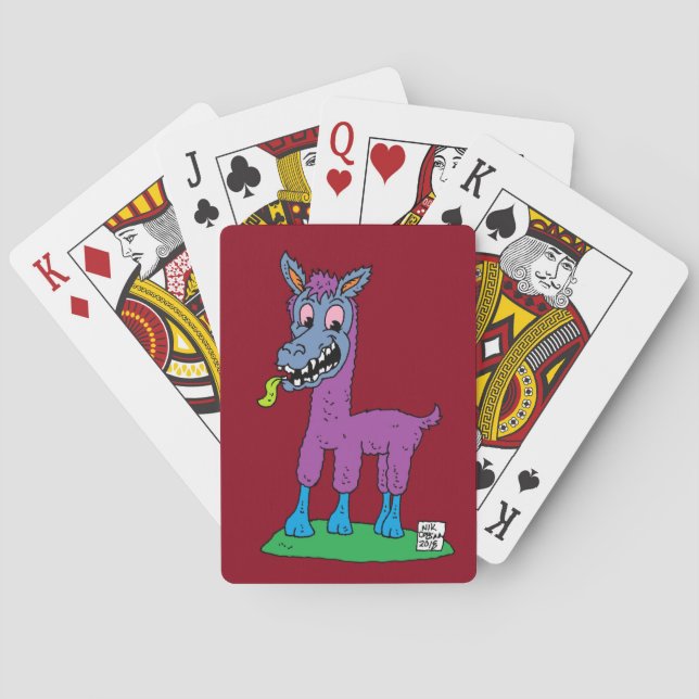 Silly llama Monster Playing Cards (Back)