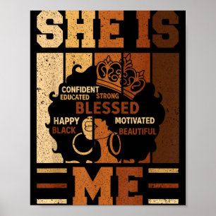 Silly Melanin Blessed She Queen Beautiful Afro Bla Poster