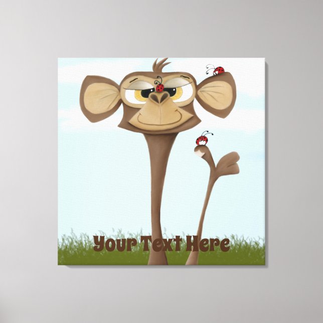 Silly Monkey and Ladybugs Canvas Print (Front)